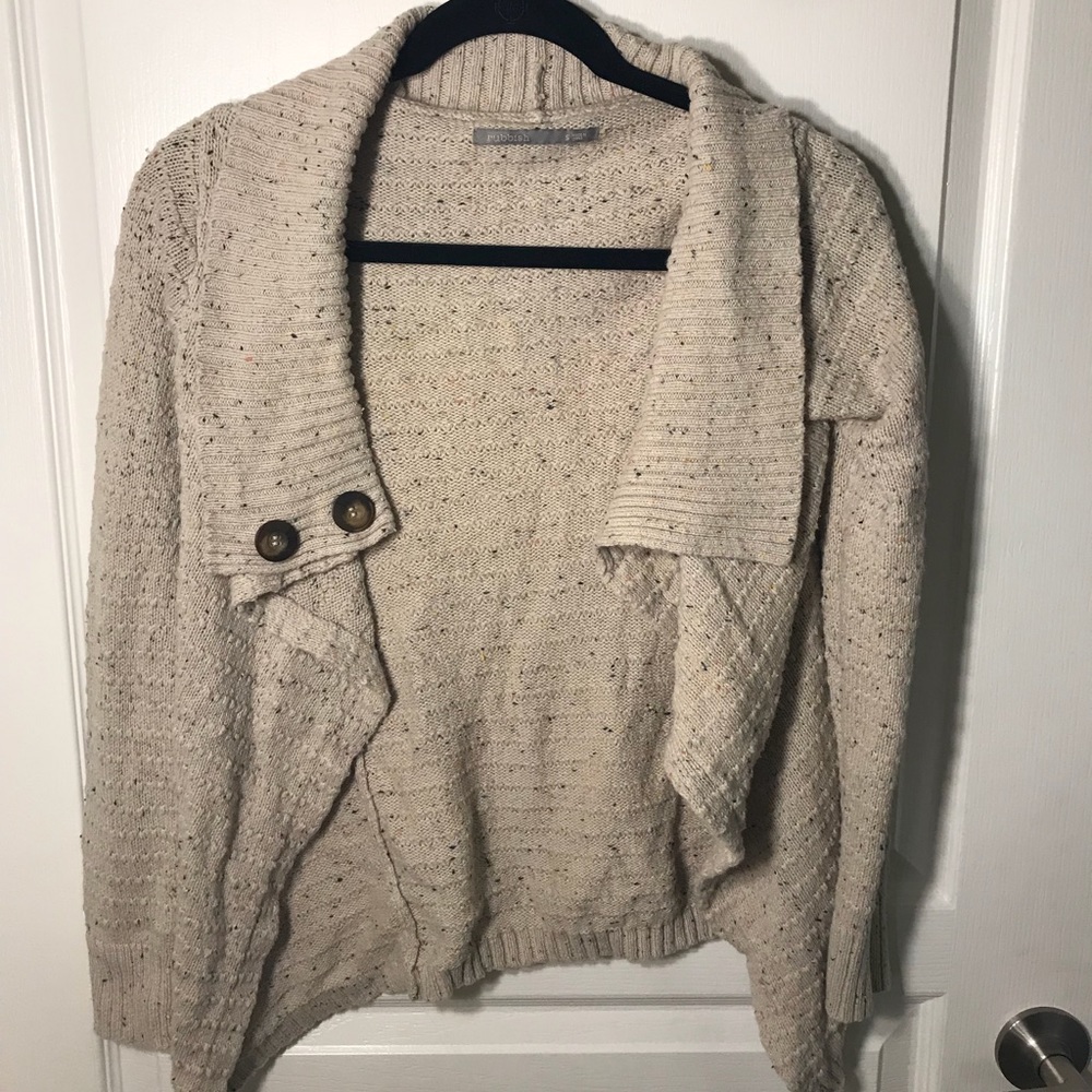 Rubbish slouchy neck sweater with buttons